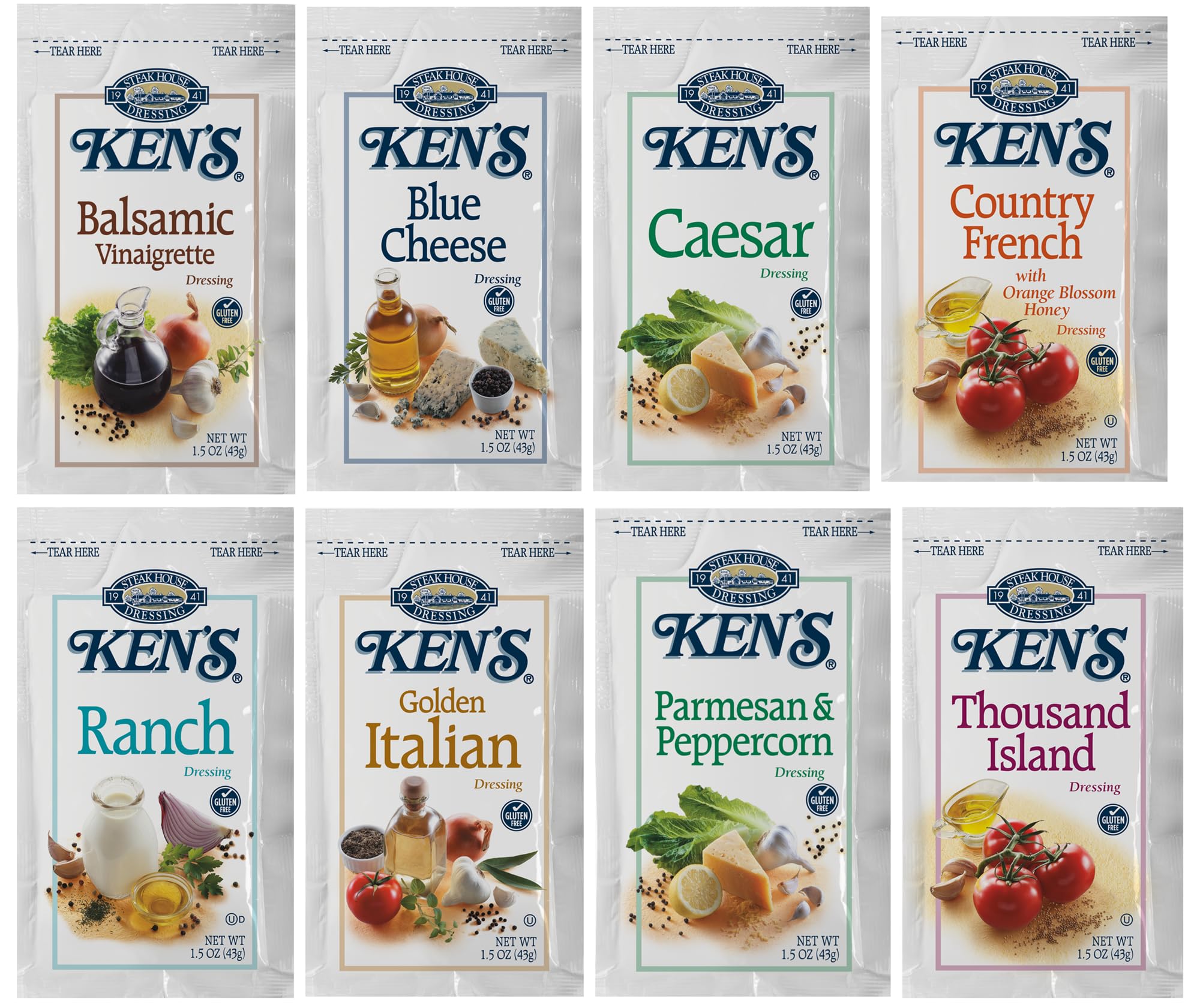 Amazon.com : 40 Count | Salad Dressing Packets | 8 Flavors